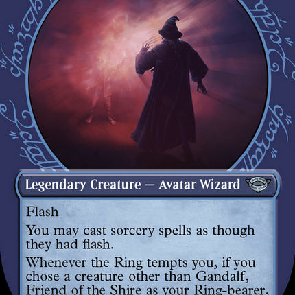Gandalf, Friend of the Shire (Showcase) (Borderless) [The Lord of the Rings: Tales of Middle-earth] Surge Foil