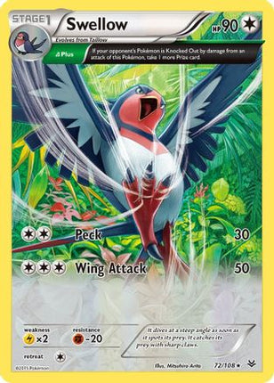 Swellow (72 Delta) - 72/106 [XY - Roaring Skies] Reverse Holofoil