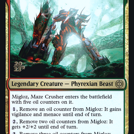 Migloz, Maze Crusher [Phyrexia: All Will Be One Promos] Prerelease Foil