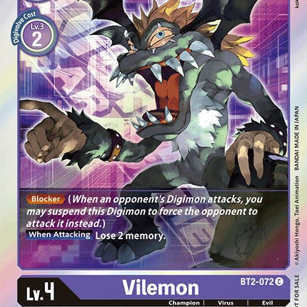 Vilemon [BT2-072] (Event Pack 1) [Release Special Booster Promos]
