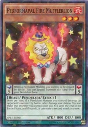 Performapal Fire Mufflerlion (Shatterfoil) (Shatterfoil Rare) [SP15-EN024] 1st Edition