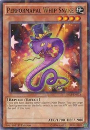 Performapal Whip Snake (Shatterfoil) (Shatterfoil Rare) [SP15-EN013] 1st Edition