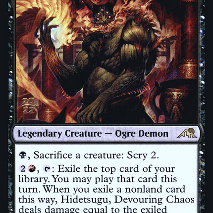 Hidetsugu, Devouring Chaos [Kamigawa: Neon Dynasty Promos] Prerelease Foil