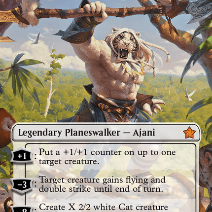 Ajani, Caller of the Pride (Borderless) [Foundations] Foil