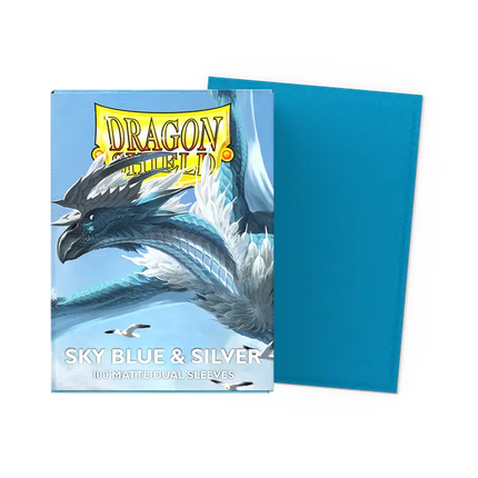 Dragon Shield Standard - Sky Blue & Silver - Matte Dual Sleeves
