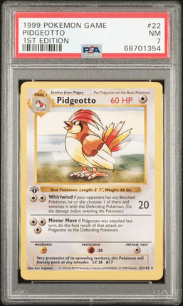 1999 Pokemon Game Pidgeotto #22 1st Edition PSA NM-MT 7