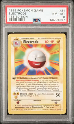 1999 Pokemon Game Electrode #21 1st Edition PSA NM - MT 8