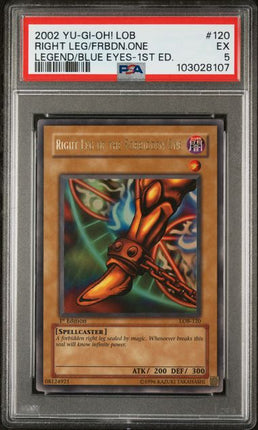 Complete Set of LOB 1st Edition Exodia, PSA Graded, Sequential Cert. Numbers, Varying Grades, 103028106