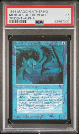1993 Magic-Gathering Merfolk of the Pearl Trident Alpha PSA EX 5