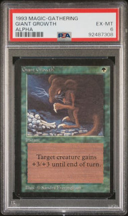 1993 Magic-Gathering Giant Growth Alpha PSA EX-MT 6