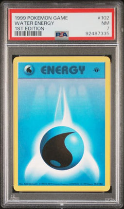 1999 Pokemon Game Water Energy #102 1st Edition PSA NM 7