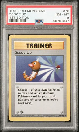 1999 Pokemon Game Scoop Up #78 1st Edition PSA NM-MT 8