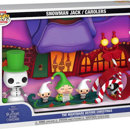 Funko - Deluxe POP Moment! The Nightmare Before Christmas- Snowman Jack with Carolers