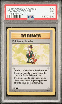 1999 Pokemon Game Pokemon Trader #77 1st Edition PSA NM 7