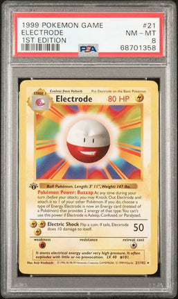 1999 Pokemon Game Electrode #21 1st Edition PSA NM - MT 8