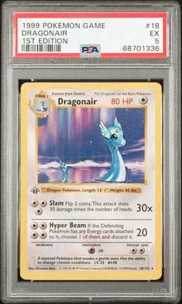 1999 Pokemon Game Dragonair #18 1st Edition PSA EX 5