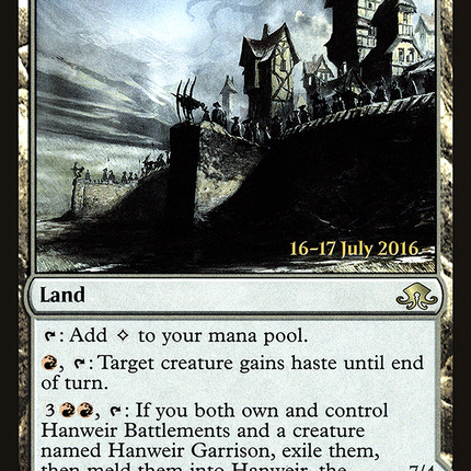 Hanweir Battlements (mooneldrazidfc) [Eldritch Moon Promos] Prerelease Foil
