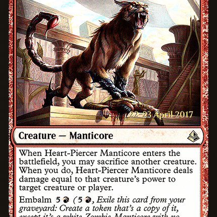 Heart-Piercer Manticore [Amonkhet Promos] Prerelease Foil