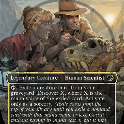 Ellie and Alan, Paleontologists (Borderless) [Jurassic World Collection] (Emblem) Foil