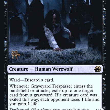 Graveyard Trespasser // Graveyard Glutton [Innistrad: Midnight Hunt Promos] Prerelease Foil