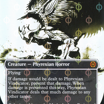 Phyrexian Vindicator (Showcase) (Borderless) [Phyrexia: All Will Be One] Step-and-Compleat Foil