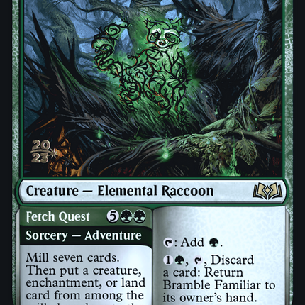 Bramble Familiar // Fetch Quest [Wilds of Eldraine Promos] Prerelease Foil