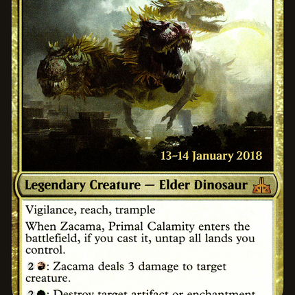 Zacama, Primal Calamity [Rivals of Ixalan Promos] Prerelease Foil