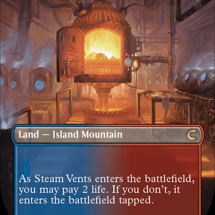 Steam Vents (Borderless) [Ravnica: Clue Edition] Foil