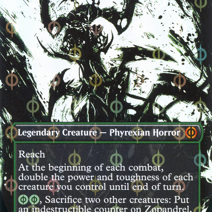 Zopandrel, Hunger Dominus (Showcase) (Borderless) [Phyrexia: All Will Be One] Step-and-Compleat Foil