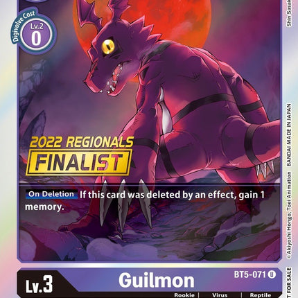 Guilmon [BT5-071] (2022 Championship Offline Regional) (Online Finalist) [Battle of Omni Promos]