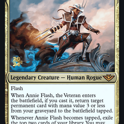 Annie Flash, the Veteran [Outlaws of Thunder Junction Promos] Prerelease Foil