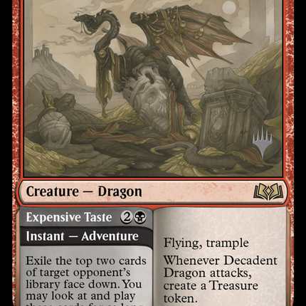 Decadent Dragon // Expensive Taste [Wilds of Eldraine Promos]