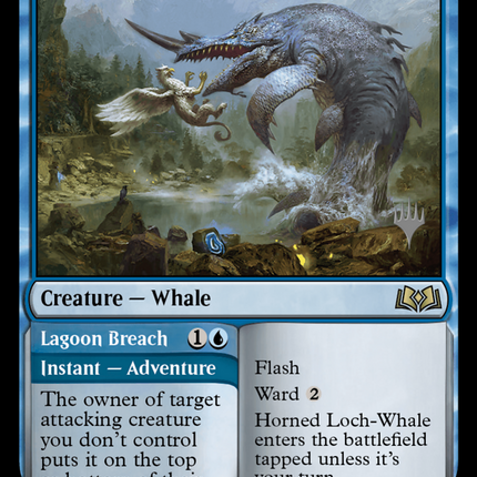 Horned Loch-Whale // Lagoon Breach [Wilds of Eldraine Promos]