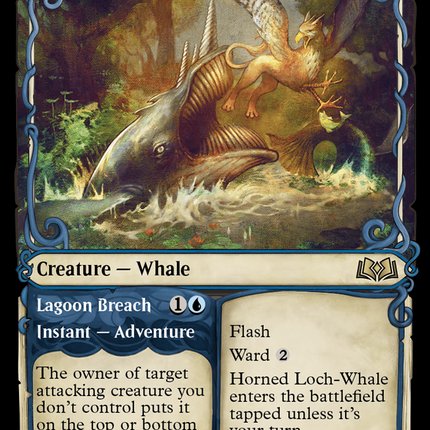 Horned Loch-Whale // Lagoon Breach (Showcase) [Wilds of Eldraine]