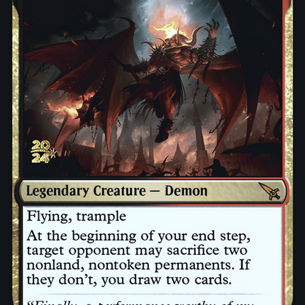 Rakdos, Patron of Chaos [Murders at Karlov Manor Promos] Prerelease Foil