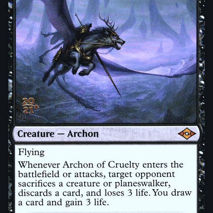 Archon of Cruelty [Modern Horizons 2 Promos] Prerelease Foil