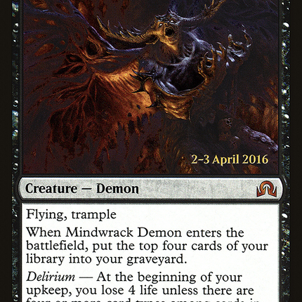 Mindwrack Demon [Shadows over Innistrad Promos] Prerelease Foil