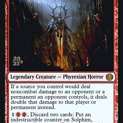 Solphim, Mayhem Dominus [Phyrexia: All Will Be One Promos] Prerelease Foil