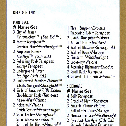 Brian Selden Decklist [World Championship Decks 1998]