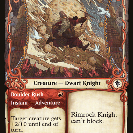 Rimrock Knight // Boulder Rush (Showcase) [Throne of Eldraine]