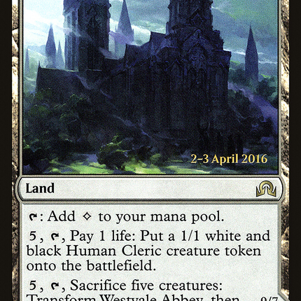 Westvale Abbey // Ormendahl, Profane Prince [Shadows over Innistrad Promos] Prerelease Foil