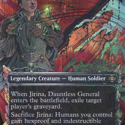 Jirina, Dauntless General (Showcase) (Borderless) [March of the Machine: The Aftermath] Halo Foil