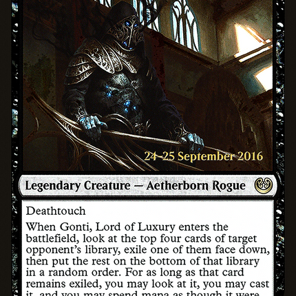 Gonti, Lord of Luxury [Kaladesh Promos] Prerelease Foil