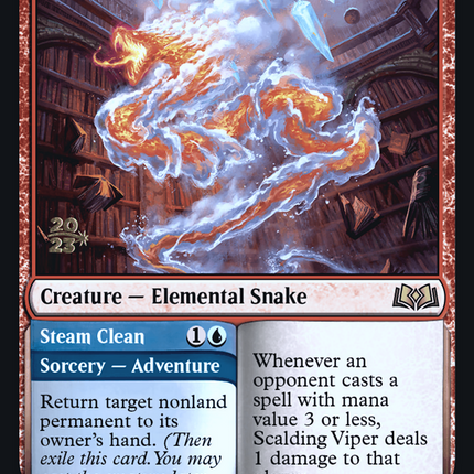 Scalding Viper // Steam Clean [Wilds of Eldraine Promos] Prerelease Foil