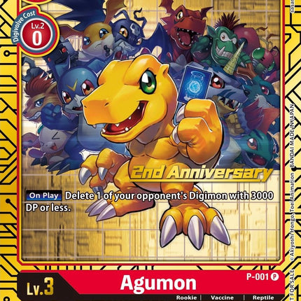 Agumon [P-001] (2nd Anniversary Card Set) [Promotional Cards]