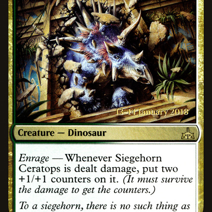 Siegehorn Ceratops [Rivals of Ixalan Promos] Prerelease Foil