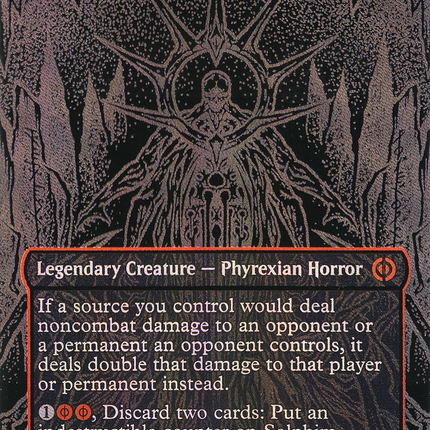 Solphim, Mayhem Dominus (Borderless) [Phyrexia: All Will Be One] Oil Slick Raised Foil