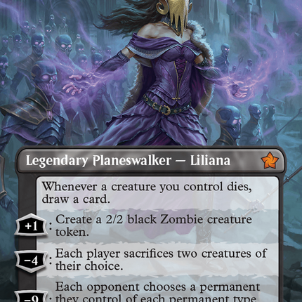 Liliana, Dreadhorde General (Borderless) [Foundations] Foil