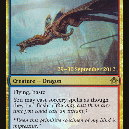 Hypersonic Dragon [Return to Ravnica Promos] Prerelease Foil