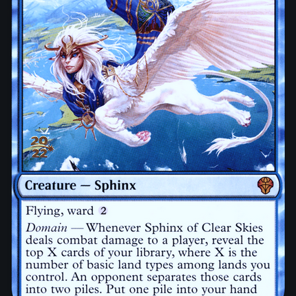 Sphinx of Clear Skies [Dominaria United Promos] Prerelease Foil